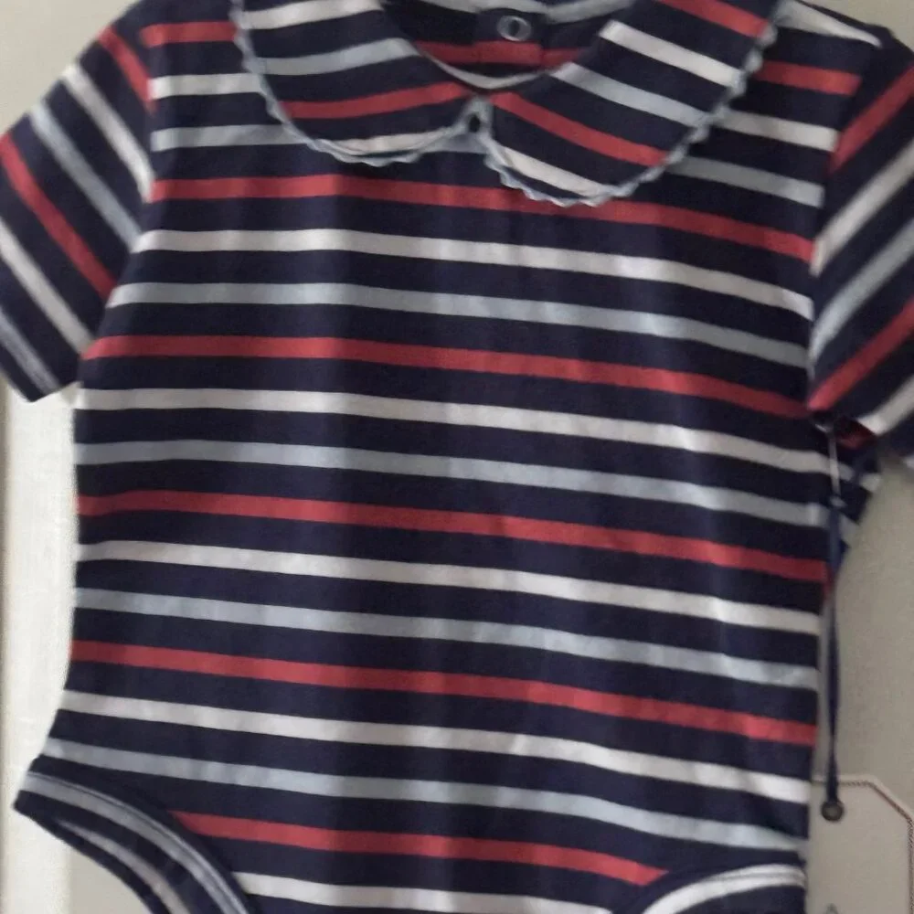 New Classic Prep Kids Girls Izzy Bodysuit East Beach Stripe Size 6-9 months